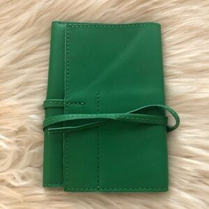 Mark & Graham green leather charger roll up case
